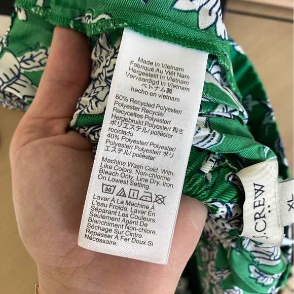 NWT J. Crew Pleated Midi Skirt Green Floral Paisley Picnic White XL / XLarge - Picture 9 of 9
